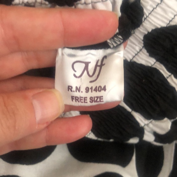 JNF black and white polka dot cotton maxi A line skirt - Picture 5 of 6